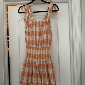 Ramy Brooke smocked checkered dress